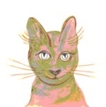 Mata Hari cat (posterized print) - Heartful Art by Raphaella Vaisseau
